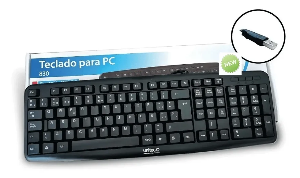 TECLADO MICRO KP-USO803 ALAMBRICO NEGRO